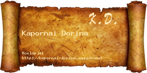 Kapornai Dorina névjegykártya